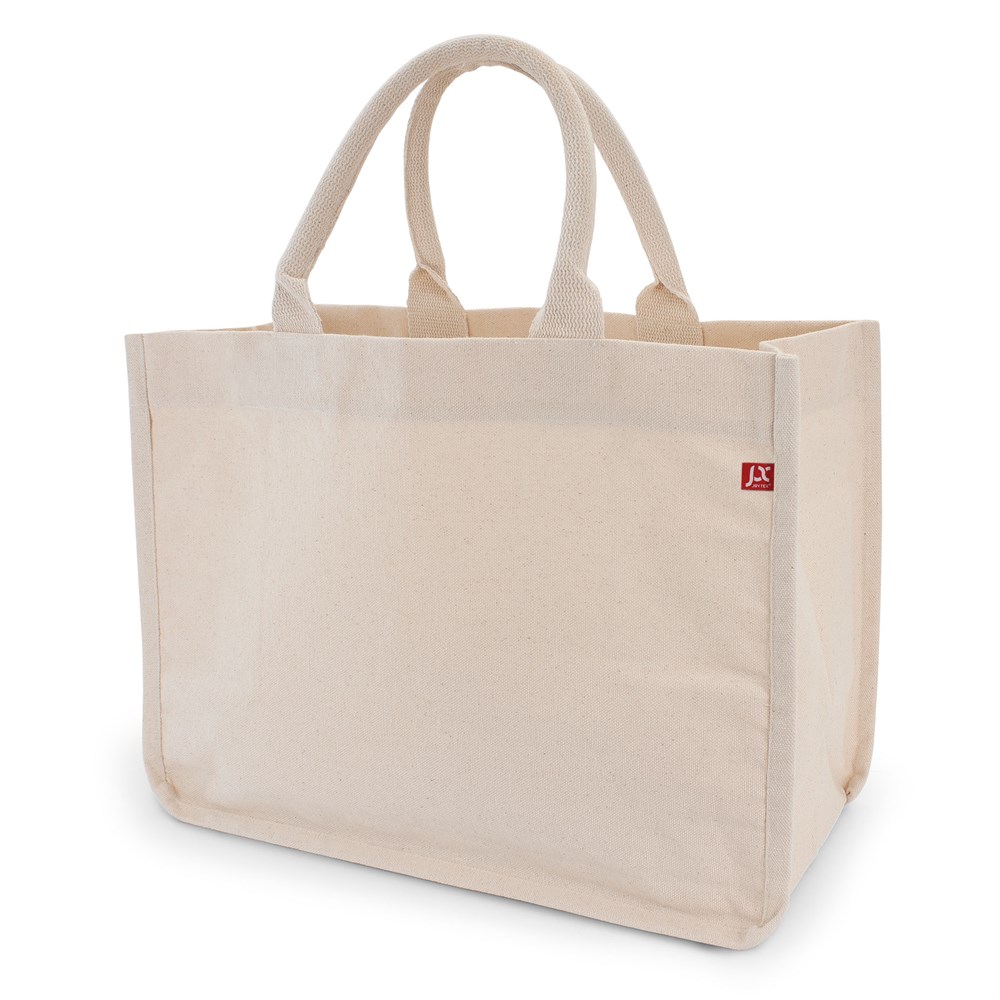 BAMBERG – Canvas-Tasche mit Boden- und Seitenfalten sowie gerollten Henkeln - Natur